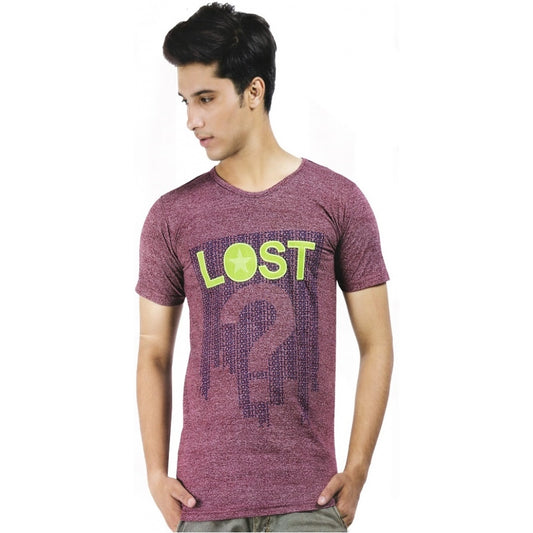 Clasymist Mens Hosiery Printed Men Tshirts (Maroon, XS)