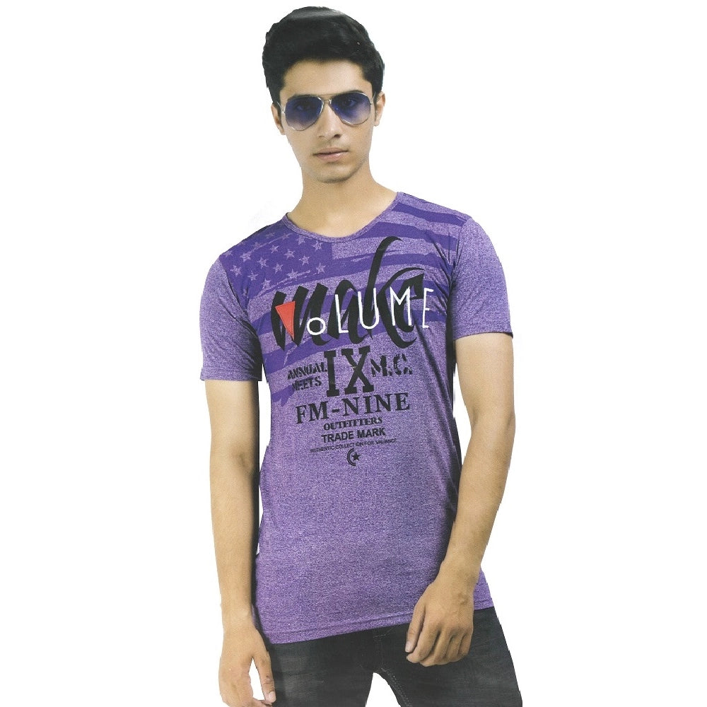 Clasymist Mens Hosiery Printed Men Tshirts (Violet, XS)