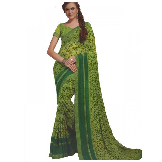 Clasymist Womens Georgette Digital Printed Saree (Green, 6.25 Mtr)