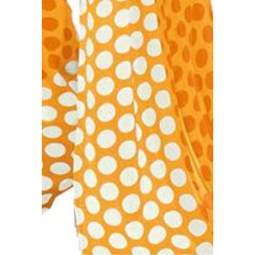 Clasymist Womens Geogrette Saree with Blouse Digital Printed Saree (Yellow, 6.25 Mtr)