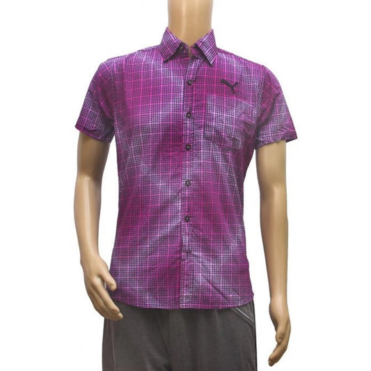 Clasymist Mens Cotton Mix Casual Men Shirts (Violet, L)