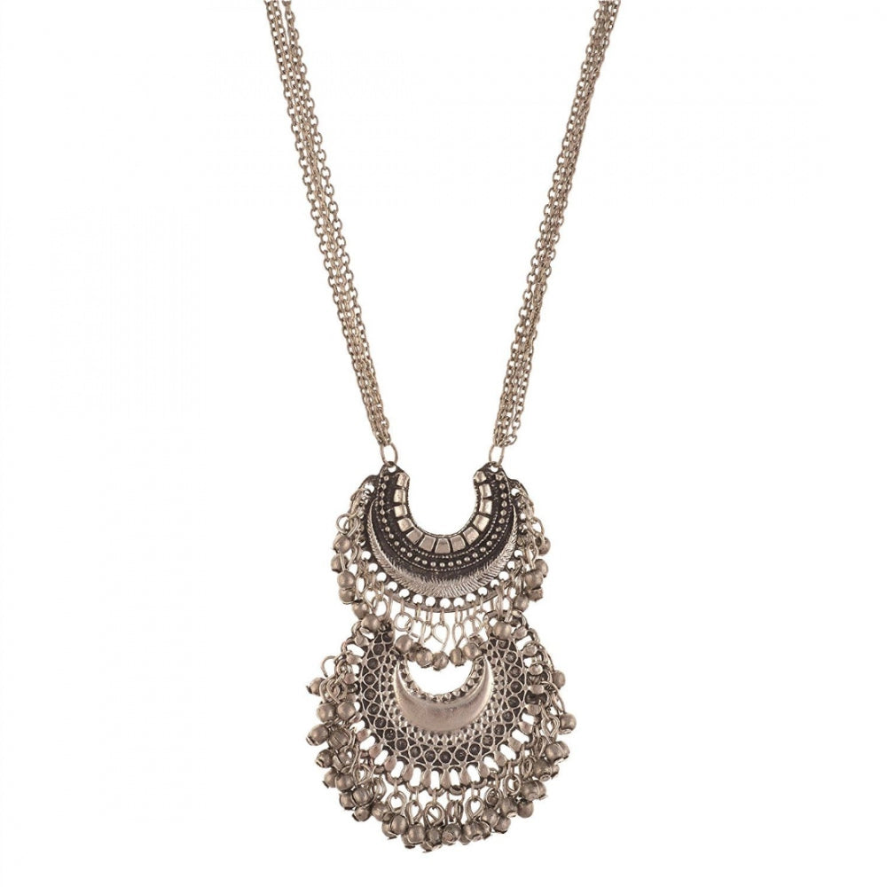 Clasymist Afghani Tribal Antique Oxidised Silver Princess Necklace