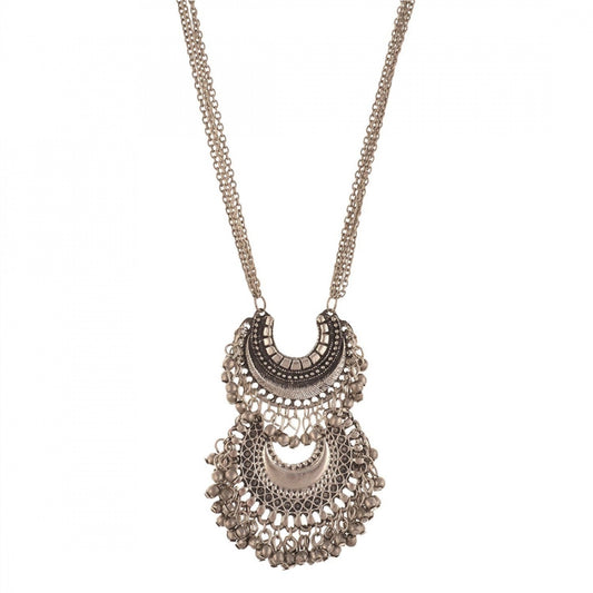 Clasymist Afghani Tribal Antique Oxidised Silver Princess Necklace