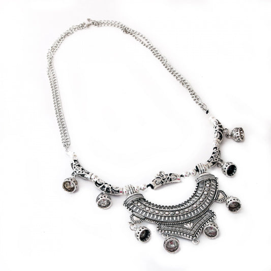 Clasymist Afghani Designer Turkish Style Vintage Oxidised German Silver Tribal Necklace Pandeant Antique Jewellery Boho Gypsy