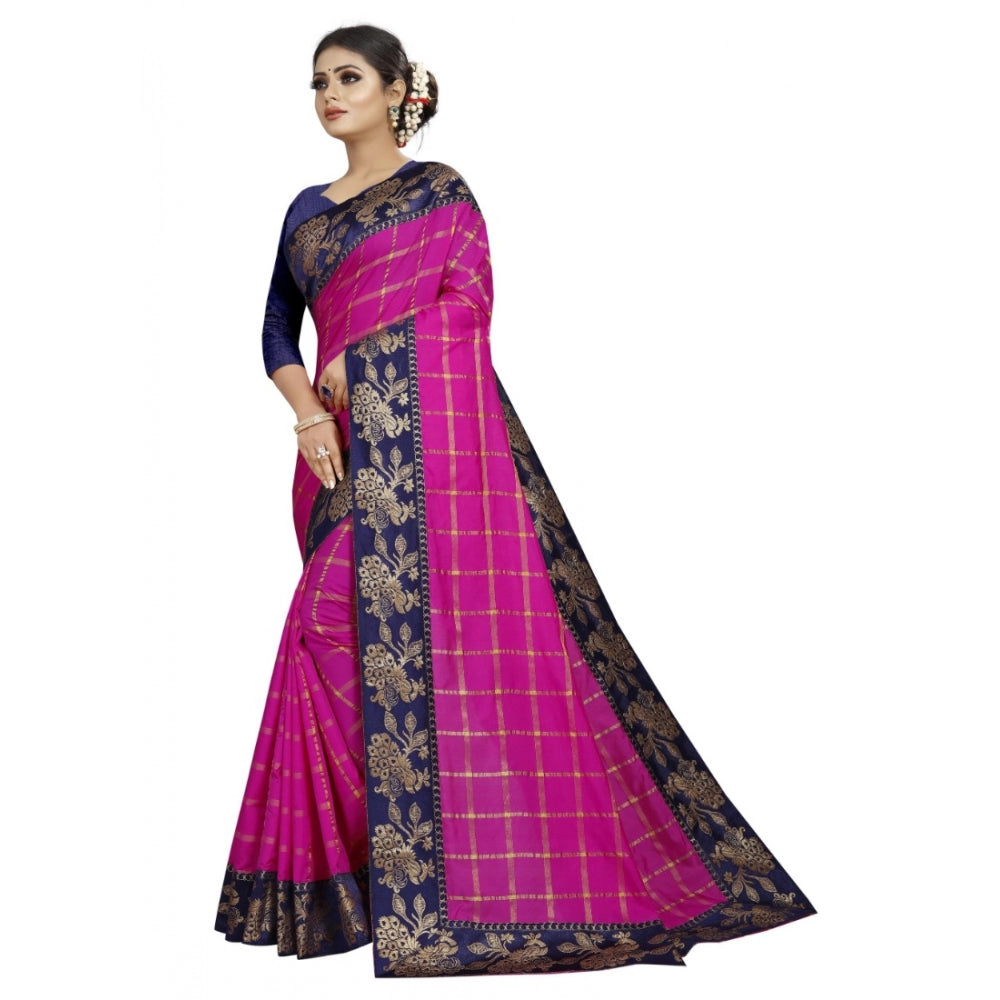 Clasymist Women's Panetar Silk Saree with Blouse (Pink,5-6 mtrs)