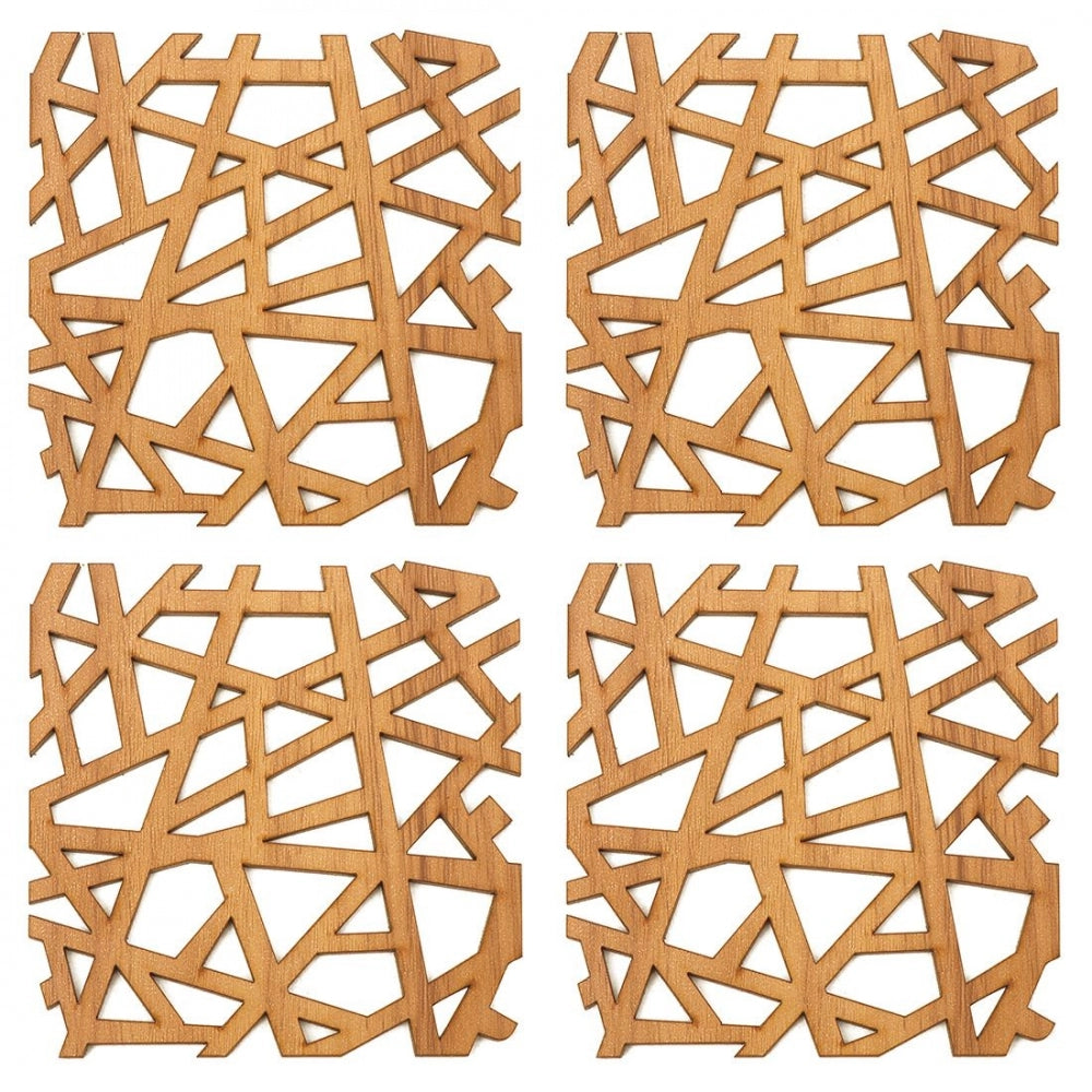 Clasymist Wooden Coasters for Tea Coffee (Set of 4)