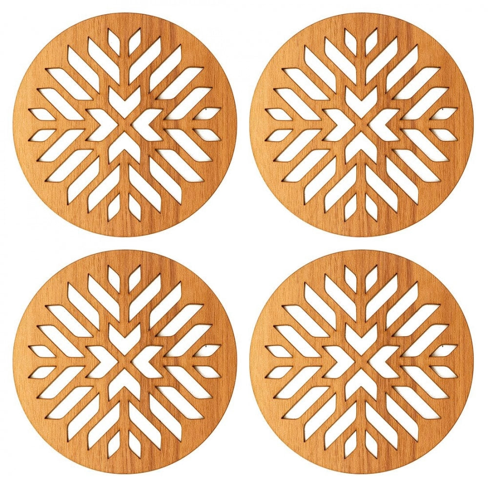 Clasymist Wooden Coasters for Tea Coffee (Set of 4)