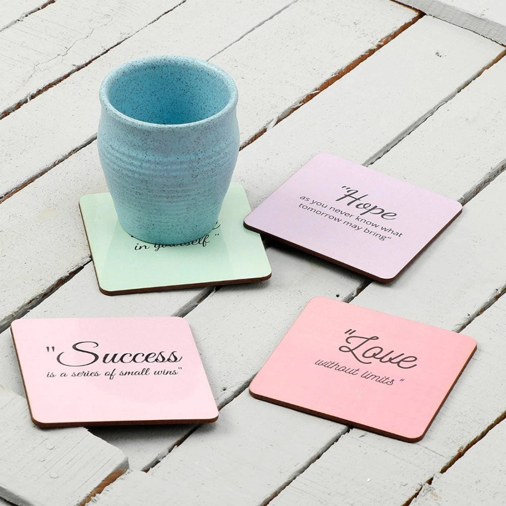 Clasymist Wooden Coasters for Tea Coffee (Set of 4)