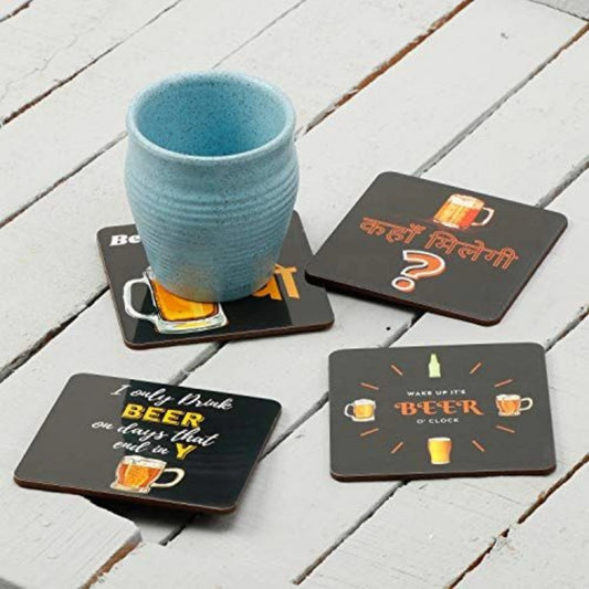 Clasymist Wooden Coasters for Tea Coffee (Set of 4)