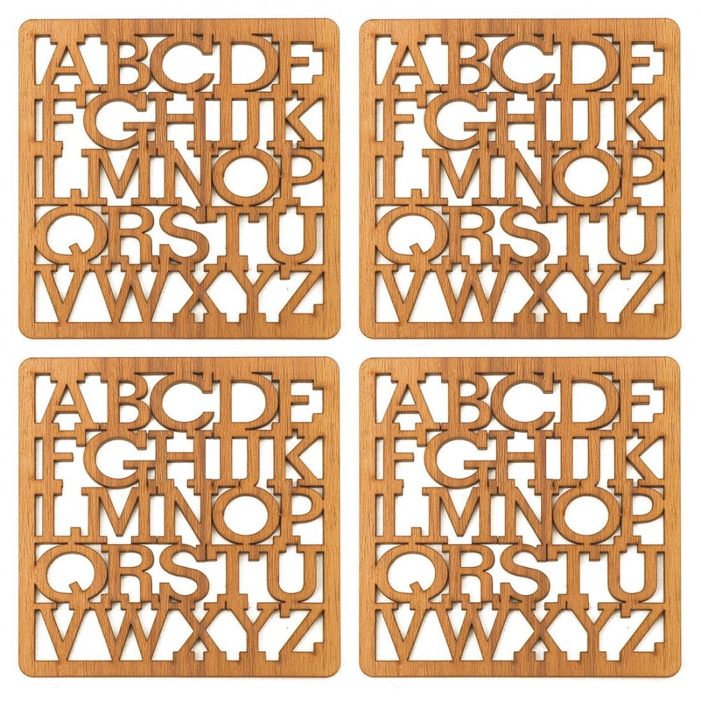 Clasymist Wooden Coasters for Tea Coffee (Set of 4)