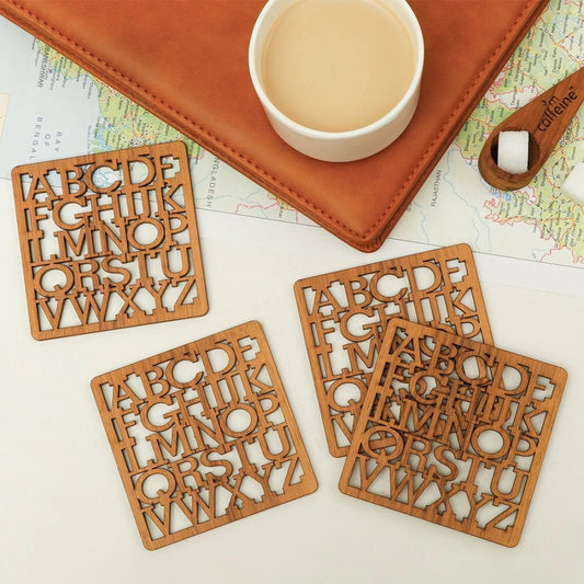 Clasymist Wooden Coasters for Tea Coffee (Set of 4)