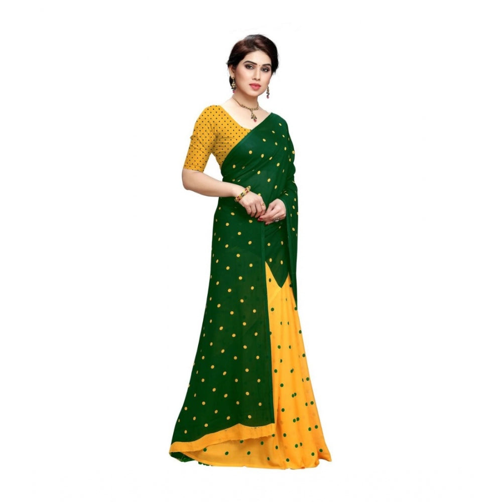 Clasymist Women's Georgette Saree(Green,5-6 Mtrs)