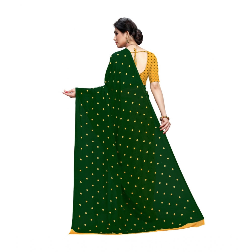 Clasymist Women's Georgette Saree(Green,5-6 Mtrs)