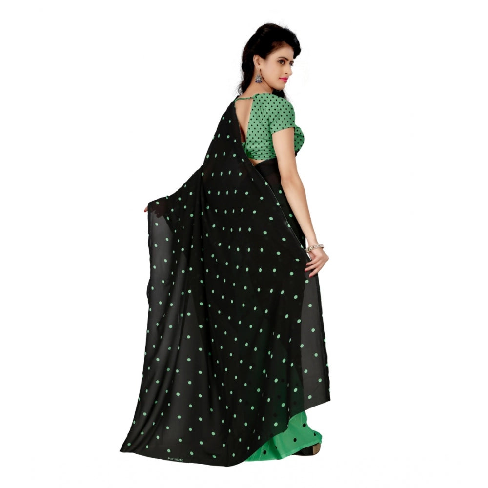 Clasymist Women's Georgette Saree(Green,5-6 Mtrs)