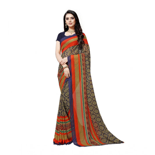 Clasymist Women's Georgette Saree(Blue,5-6 Mtrs)