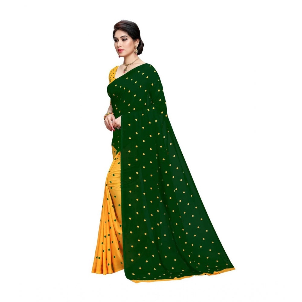 Clasymist Women's Georgette Saree(Green,5-6 Mtrs)