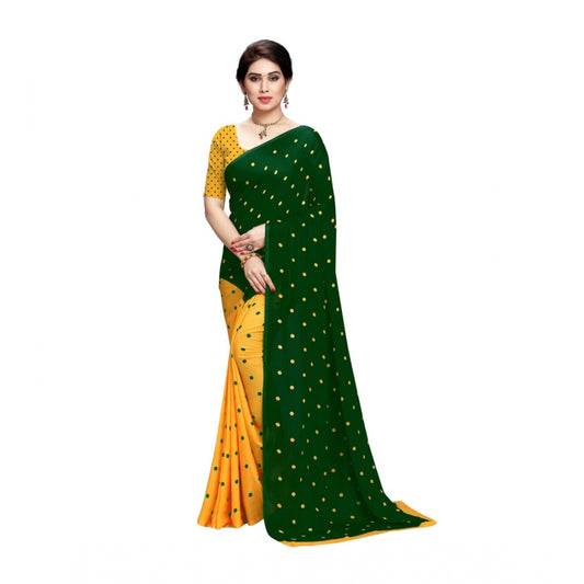 Clasymist Women's Georgette Saree(Green,5-6 Mtrs)