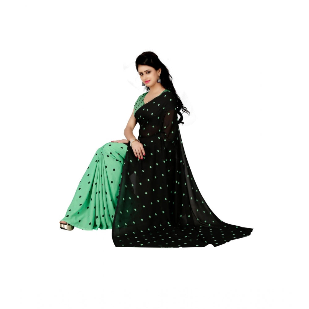 Clasymist Women's Georgette Saree(Green,5-6 Mtrs)