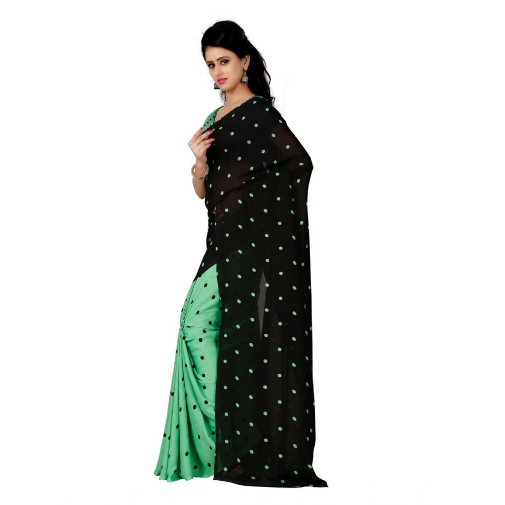 Clasymist Women's Georgette Saree(Green,5-6 Mtrs)