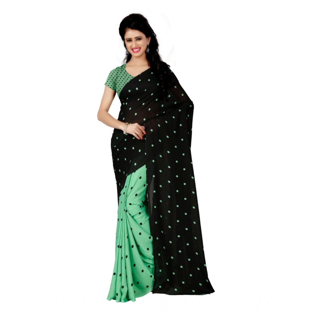 Clasymist Women's Georgette Saree(Green,5-6 Mtrs)