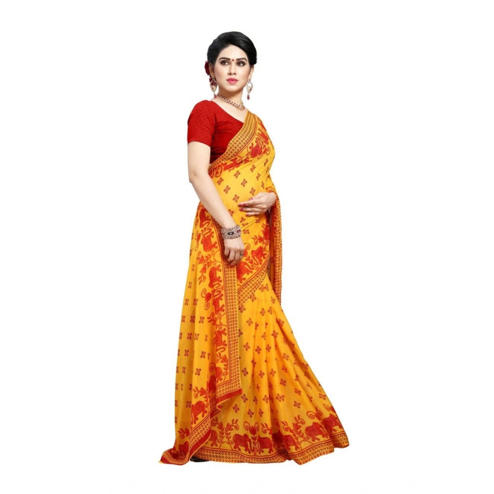 Clasymist Women's Georgette Saree(Red,5-6 Mtrs)