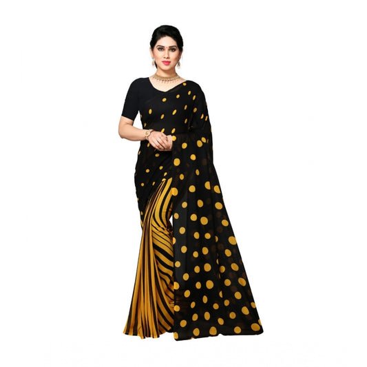 Clasymist Women's Georgette Saree(Yellow,5-6 Mtrs)