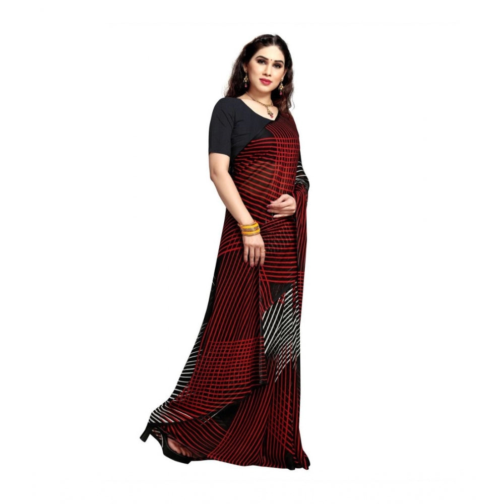 Clasymist Women's Georgette Saree(Black,5-6 Mtrs)