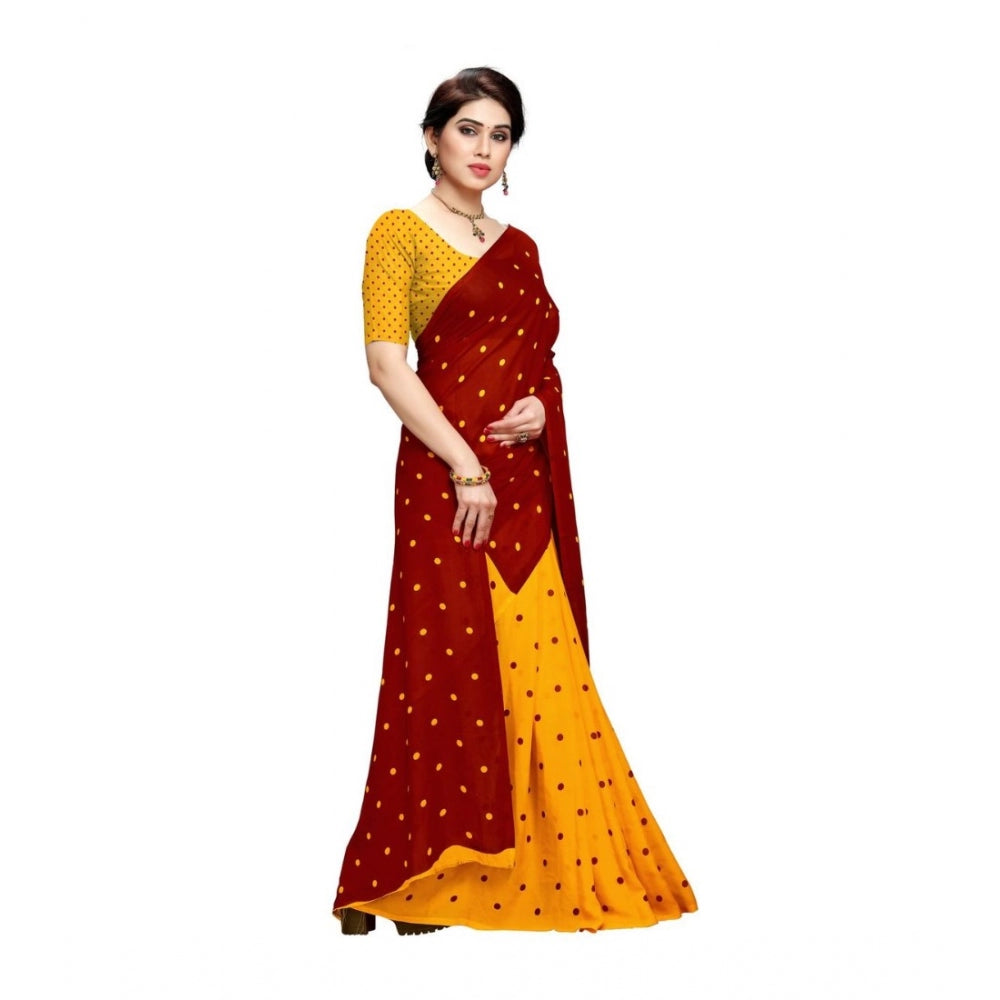 Clasymist Women's Georgette Saree(Red,5-6 Mtrs)