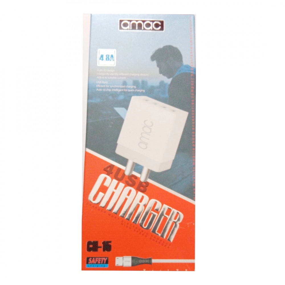 Clasymist Brand Amac Charger CH-15 4.8 A 4USB-Assorted