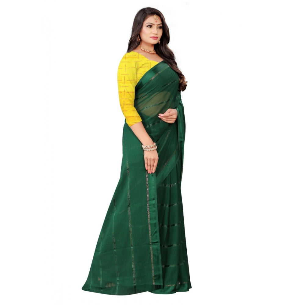 Clasymist Women's Georgette Silk Saree(Green ,5-6Mtrs)