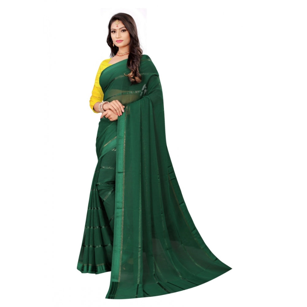 Clasymist Women's Georgette Silk Saree(Green ,5-6Mtrs)