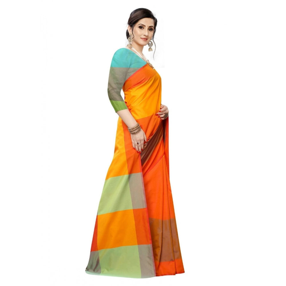 Clasymist Women's Woven Sana Silk Saree (Mustard,5-6Mtrs)