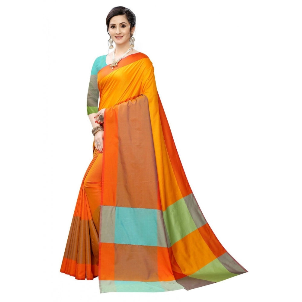 Clasymist Women's Woven Sana Silk Saree (Mustard,5-6Mtrs)