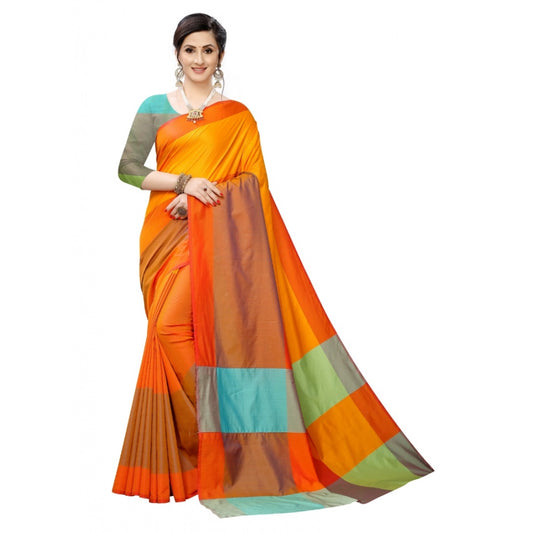 Clasymist Women's Woven Sana Silk Saree (Mustard,5-6Mtrs)