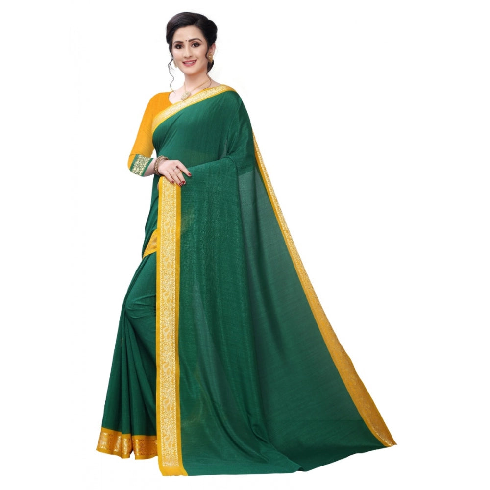 Clasymist Women's Vichitra Silk Saree(Green ,5-6Mtrs)