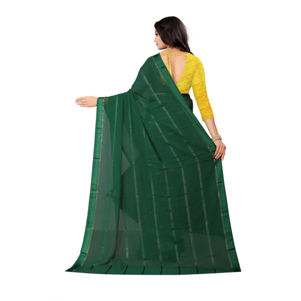 Clasymist Women's Georgette Silk Saree(Green ,5-6Mtrs)