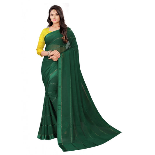 Clasymist Women's Georgette Silk Saree(Green ,5-6Mtrs)