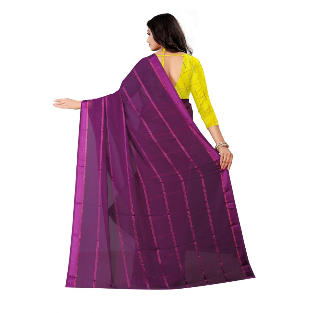 Clasymist Women's Georgette Silk Saree(Wine ,5-6Mtrs)