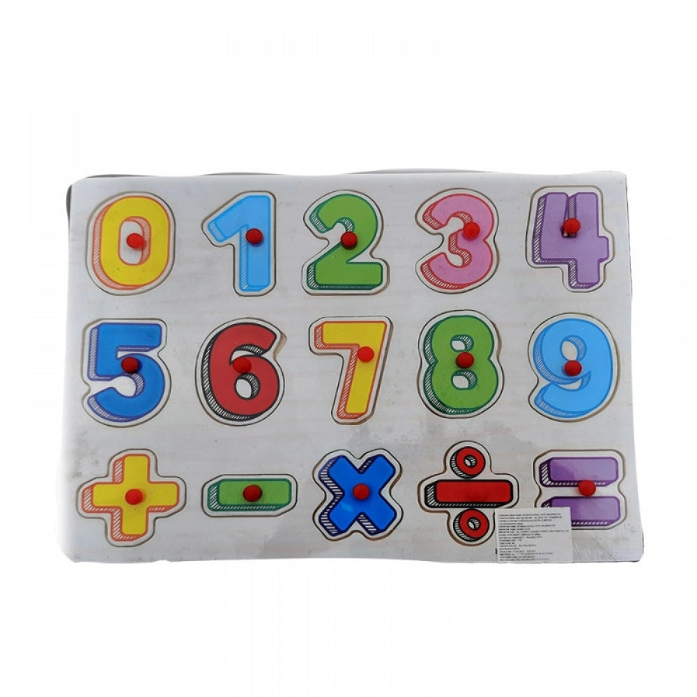 Clasymist Wooden Puzzle With Handles Numbers Educational Toy (Color: Assorted)