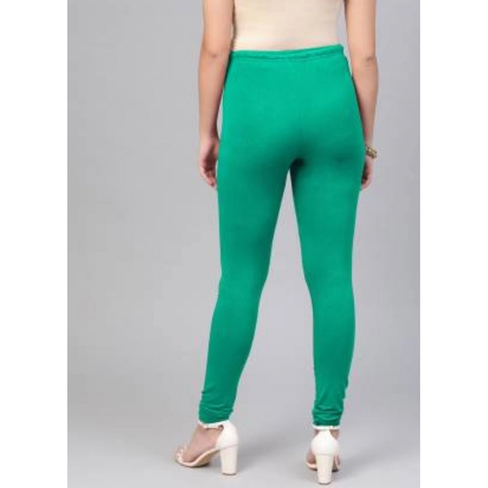 Clasymist Women's Cotton Leggings (Color:Sea Green)