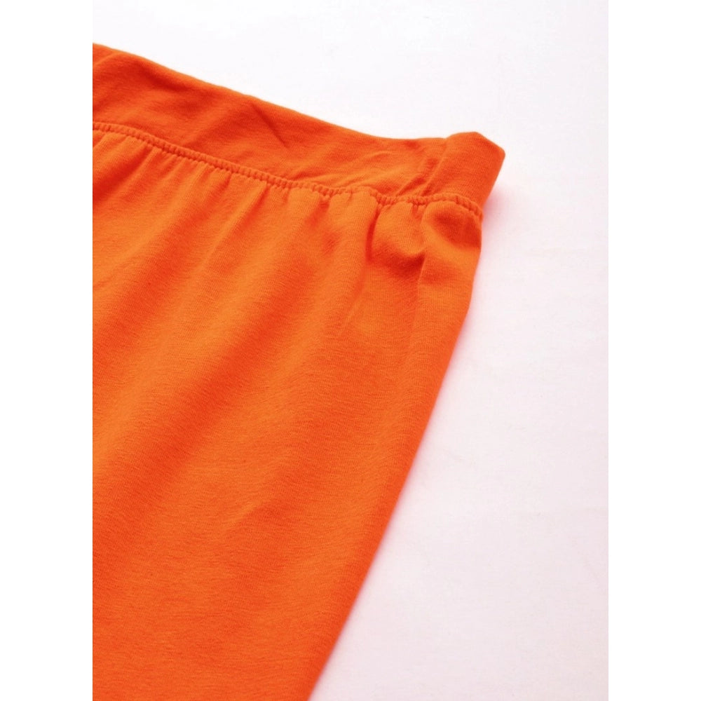 Clasymist Women's Cotton Leggings (Color:Orange)