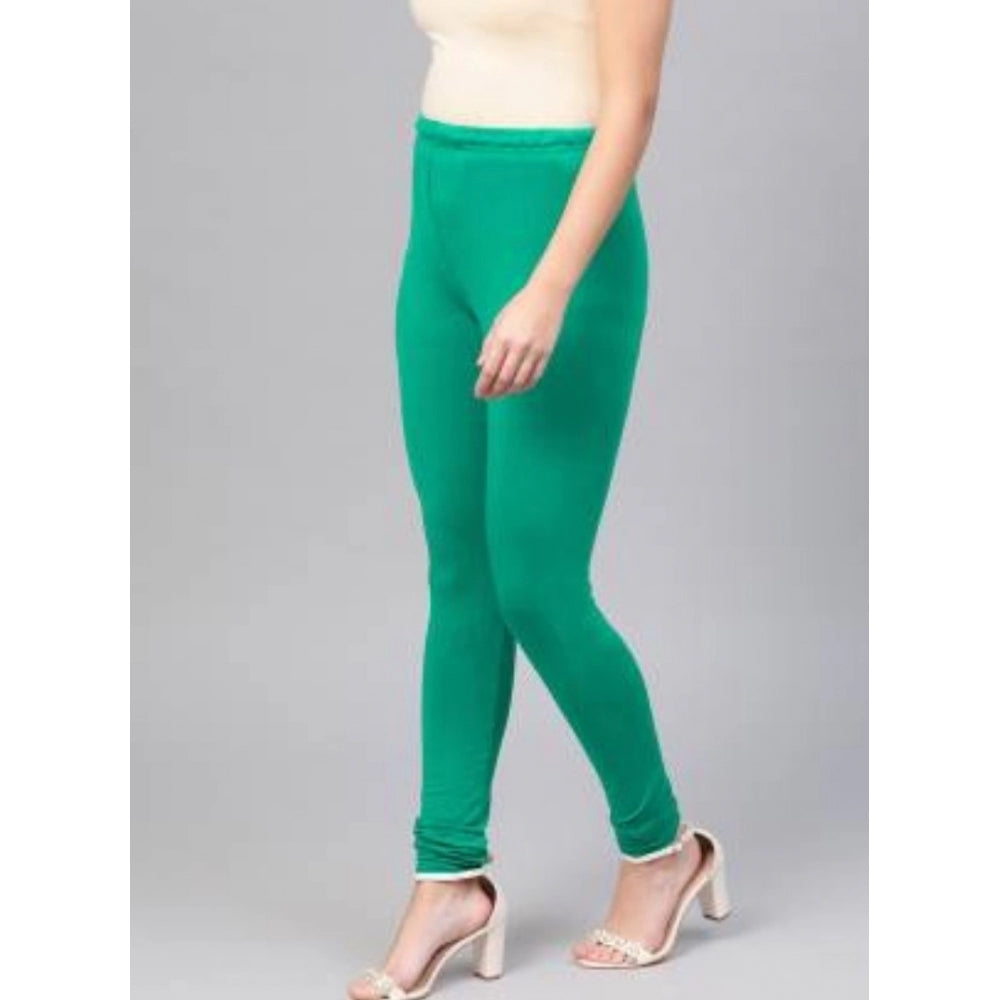 Clasymist Women's Cotton Leggings (Color:Sea Green)