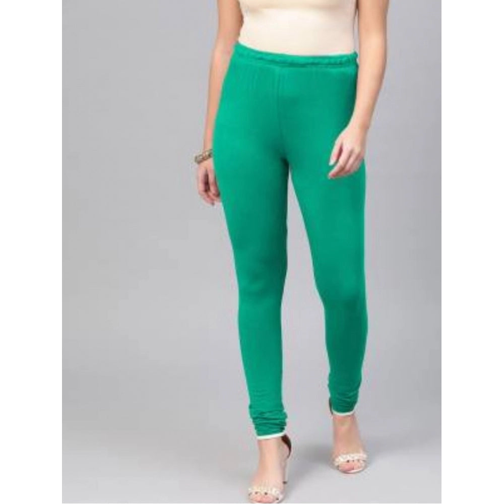 Clasymist Women's Cotton Leggings (Color:Sea Green)