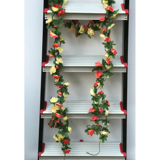 Clasymist Artificial Rose Vine Flowers Plants Artificial Flower Creeper Hanging Rose For Home Decoration (Color: Multi, Material: Silk Polyester)