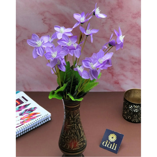 Clasymist Artificial Flowers Bunch Bouquet Of Purple Blossoms For Home Decoration (Color: Purple, Material: Silk Polyester)