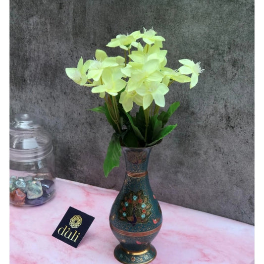 Clasymist Artificial Flowers Bunch Bouquet Of Green Blossoms For Home Decoration (Color: Green, Material: Silk Polyester)