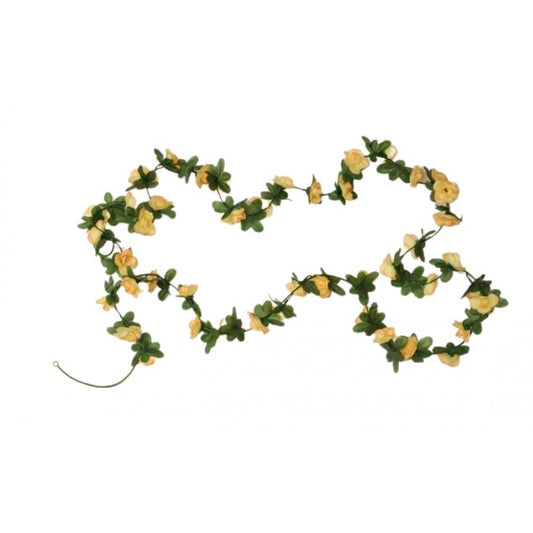 Clasymist Artificial Flower Creeper Hanging Rose Garland For Home Decoration (Color: Cream, Material: Silk Polyester)