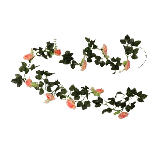 Clasymist Artificial Light Pink White Filler Rose Vines Flowers Plants Artificial Flower Creeper Hanging Rose For Home Decoration (Color: LightPink, Material: Silk Polyester)