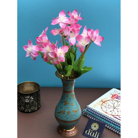 Clasymist Artificial Flowers Bunch Bouquet Of Pink Blossoms For Home Decoration (Color: Pink, Material: Silk Polyester)