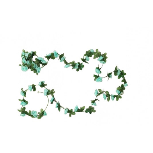 Clasymist Artificial Flower Creeper Hanging Rose Garland For Home Decoration (Color: Blue, Material: Silk Polyester)